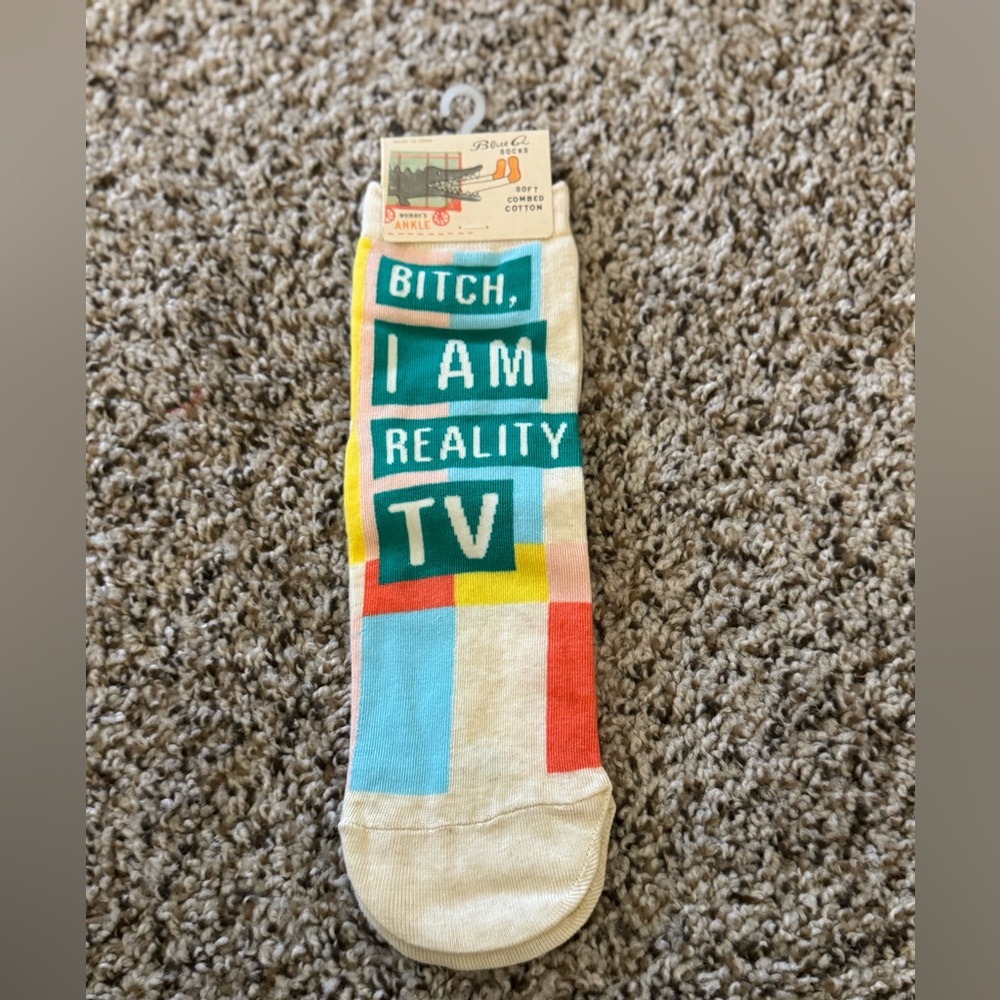 Blue Q Fun Reality TV Socks - Multicolor